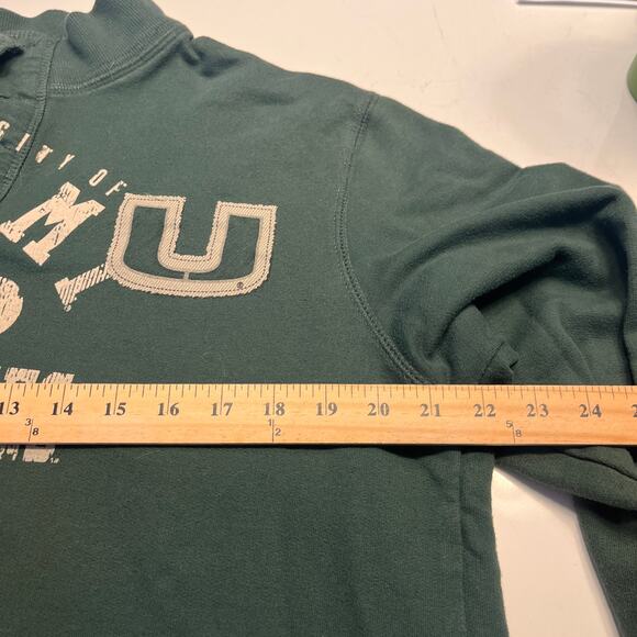 Gear University of Miami Hurricanes Green Collared Sweatshirt Size Large - Picture 6 of 7